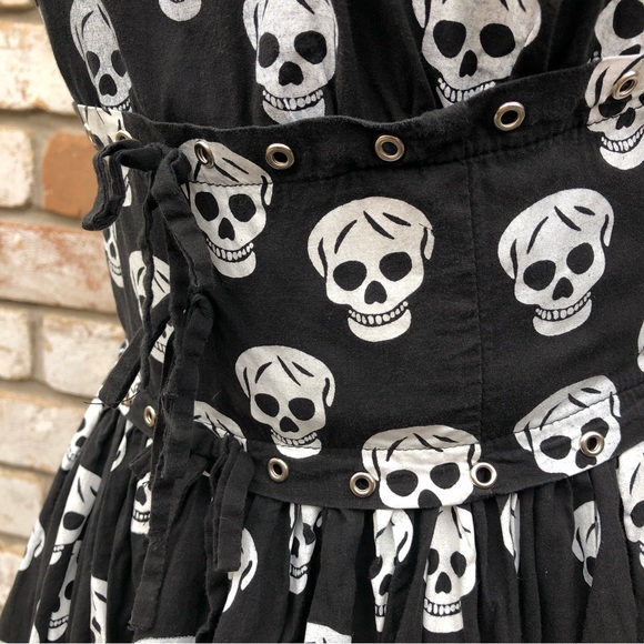 Free For Humanity France Skull Skeleton Dress sz S - Picture 3 of 13